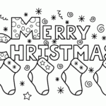 Merry Christmas Socks Coloring Pages For Kids, Printable