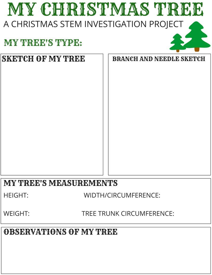 My Christmas Tree Stem Activity {Free Printable} | Stem
