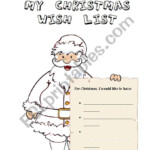 My Christmas Wish List - Esl Worksheetcarlaheaven