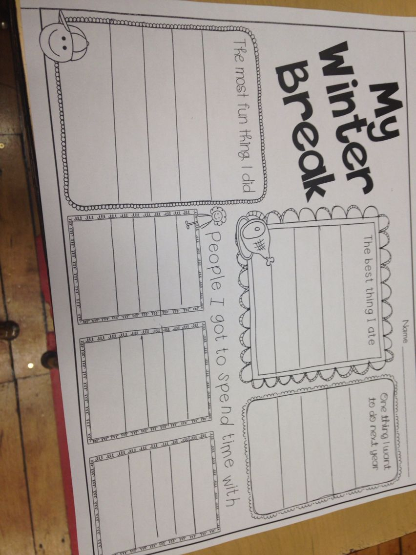 My Winter Break Worksheet | School Holiday Activities