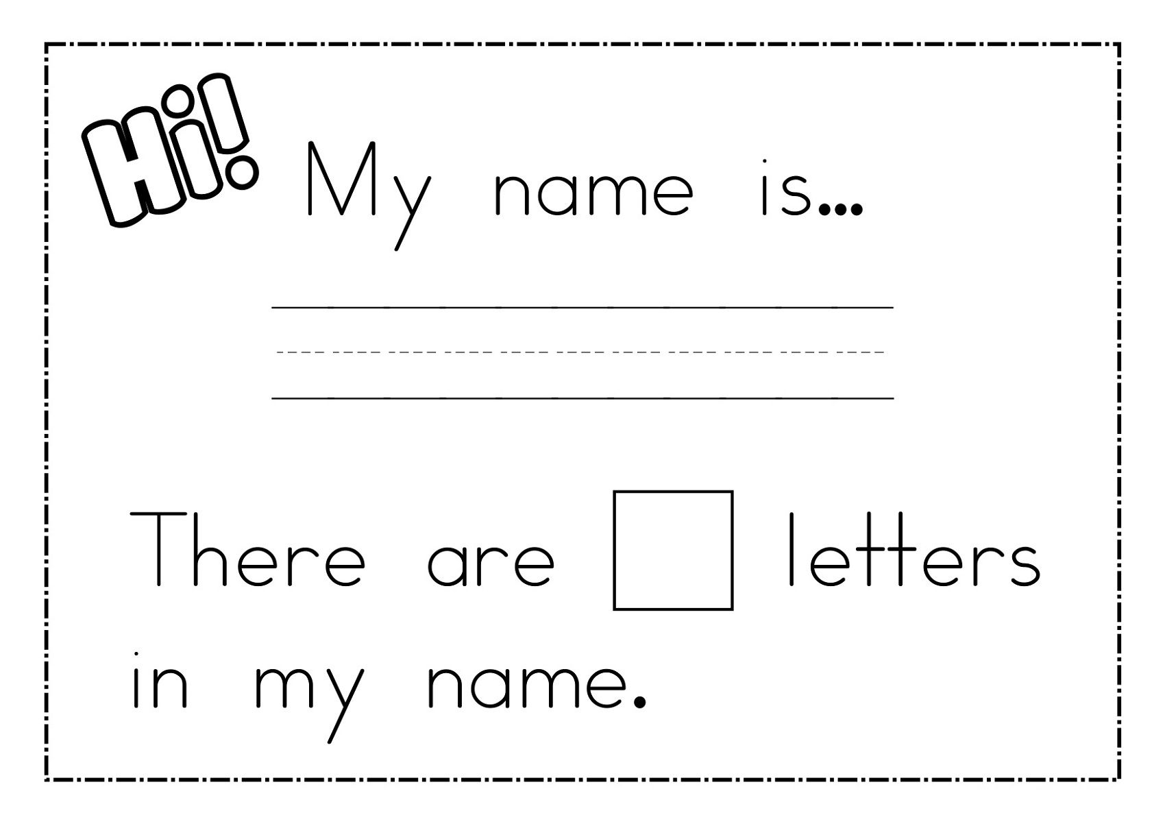 Name Trace Worksheets Printable | All About Me Preschool