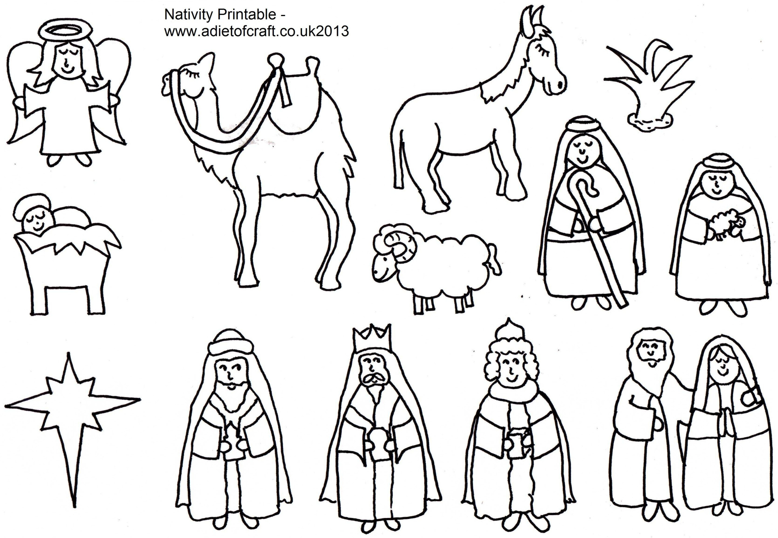 Nativity Scene Coloring Pages Printables | Nativity Story