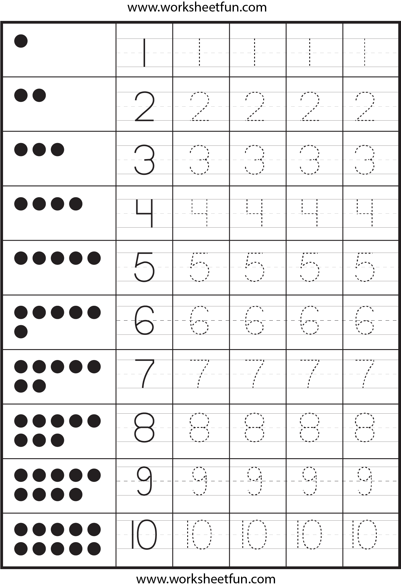Number Tracing – 4 Worksheets | Preschool Worksheets, Prek
