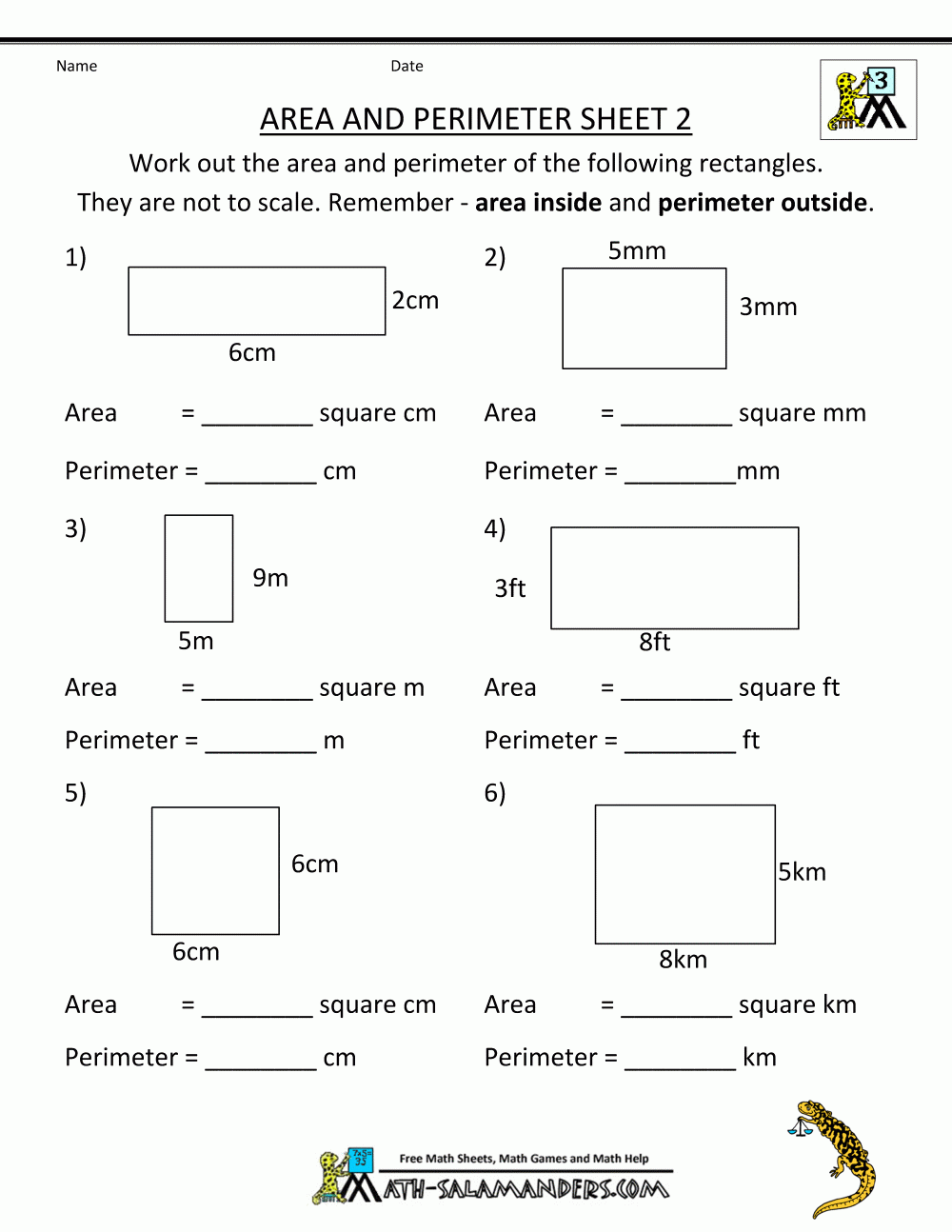 Perimeter Worksheets