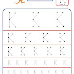 Preschool Letter K Tracing Worksheet - Different Sizes