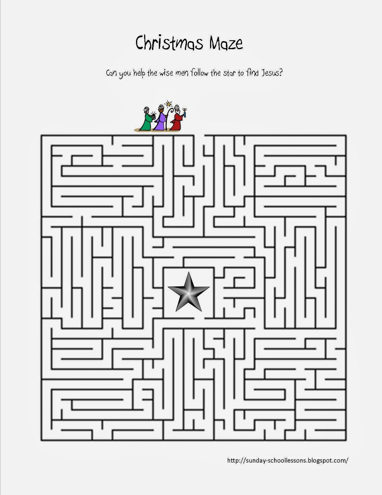 Print This Free Christmas Maze About Following The Star To