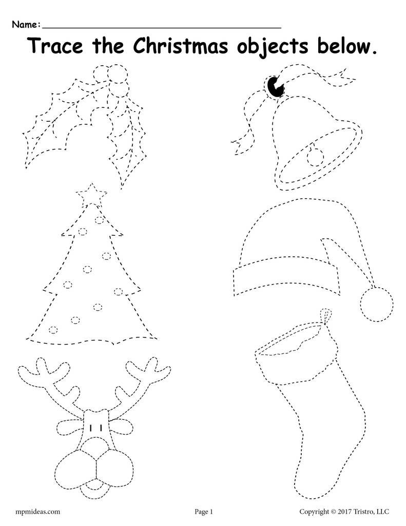 Printable Christmas Tracing Worksheet! | Christmas