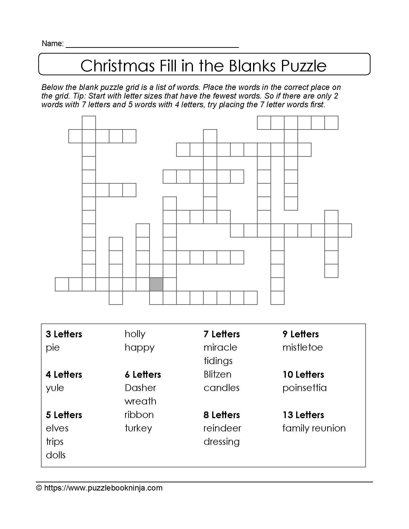 Puzzles To Print. Downloadable Christmas Puzzle. | Science