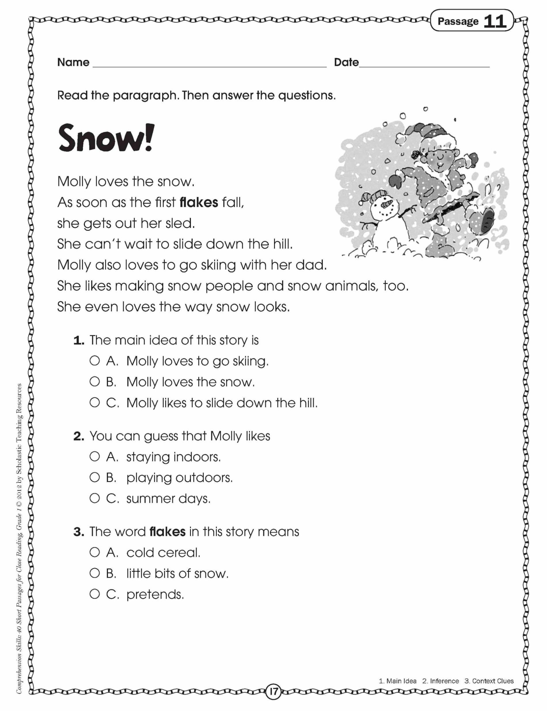 Reading Comprehension Christmas Social Studies | Reading