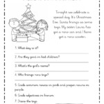 Reading Comprehension Christmas Worksheet