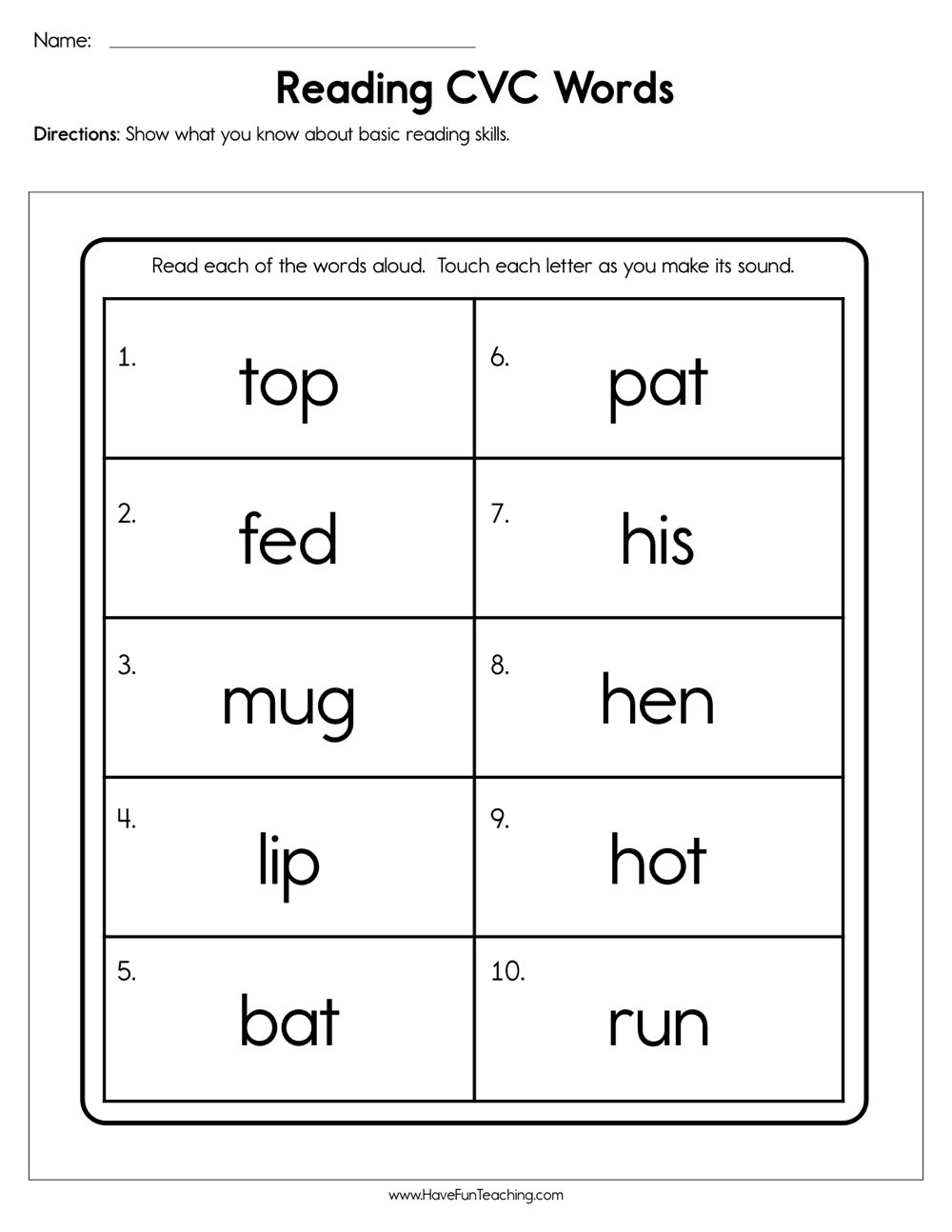 Reading Cvc Words Worksheet Have Fun Teaching Word Building