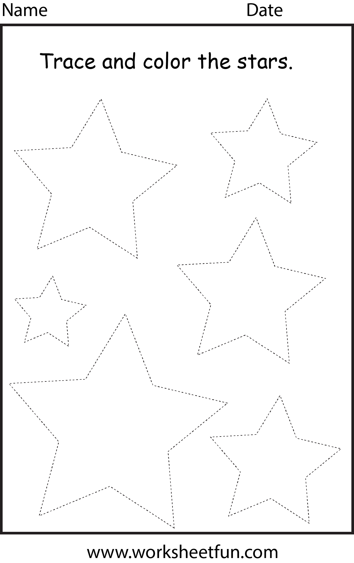 Shapes Star | Shape Tracing Worksheets, Shape Worksheets For