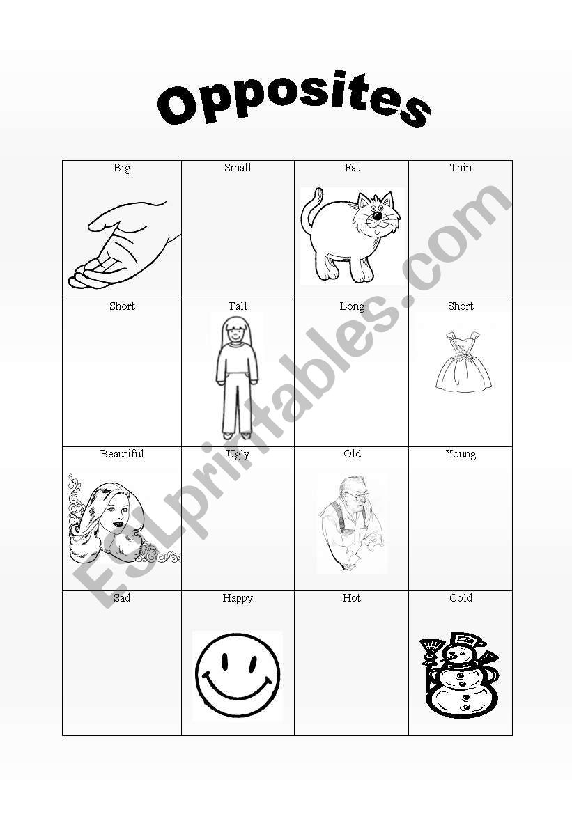 Staggering Opposites Worksheets For Kindergarten Pdf