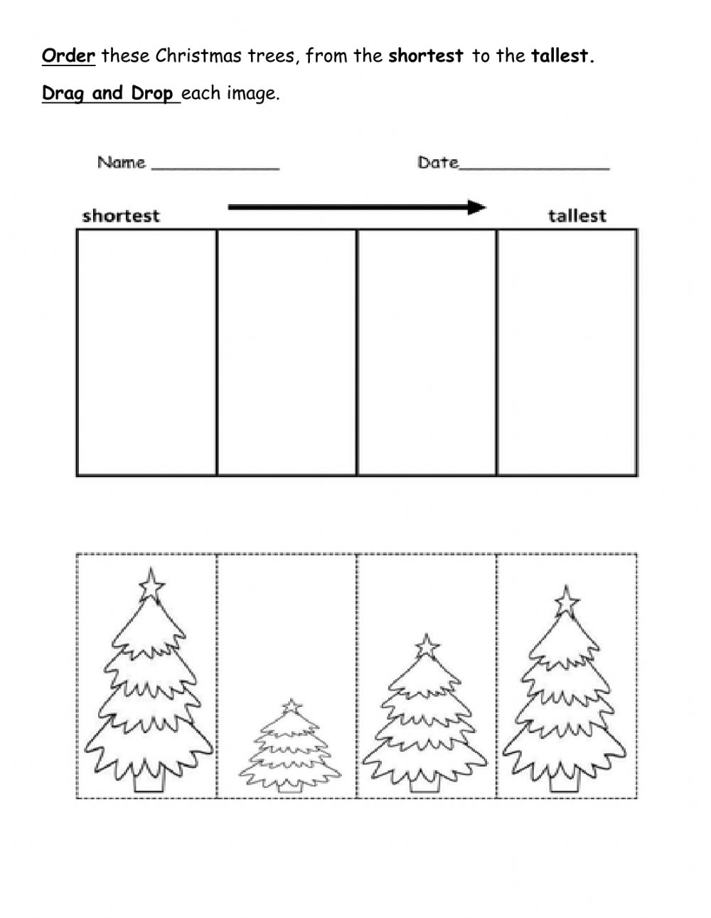 Tallest And Shortest Worksheet