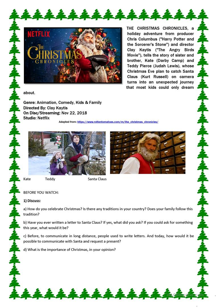 The Christmas Chronicles - Movie Activity - English Esl