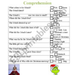 The Grinch Comprehension - Esl Worksheetoceanbabe87