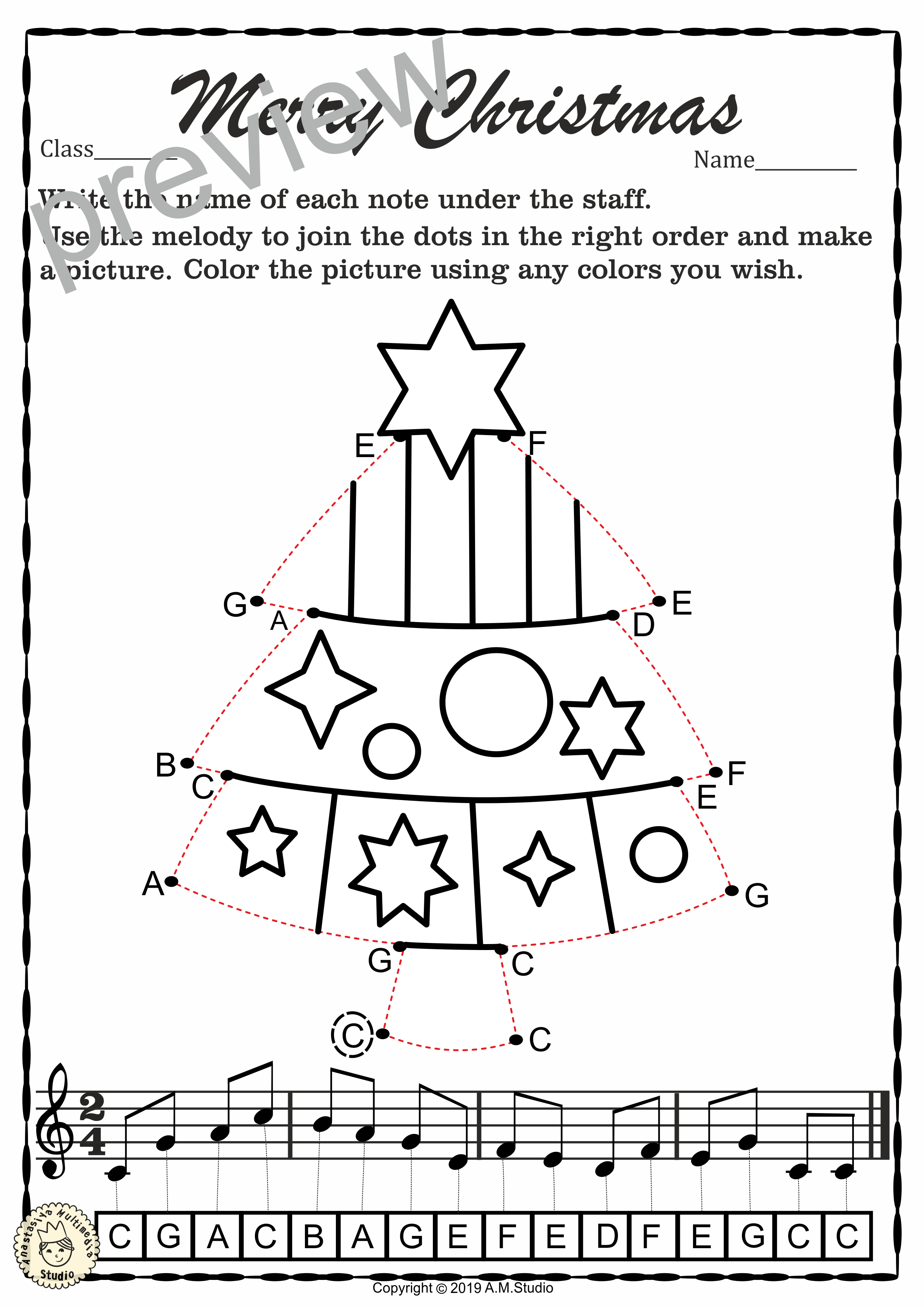 These Simple Christmas Themed Note-Reading Worksheets Can Be