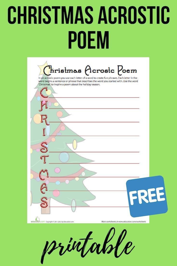 This Christmas Acrostic Poem Exercise Is A Great Way To Hone