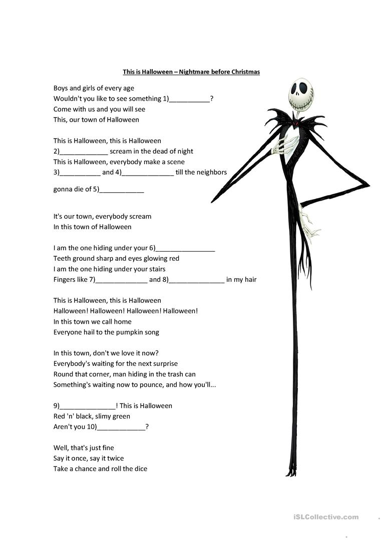 This Is Halloween - A Nightmare Before Christmas - English