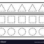 Tracing Lines For Preschool Or Kindergarten Vector Image