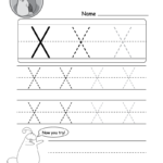 Uppercase Letter X Tracing Worksheet - Doozy Moo