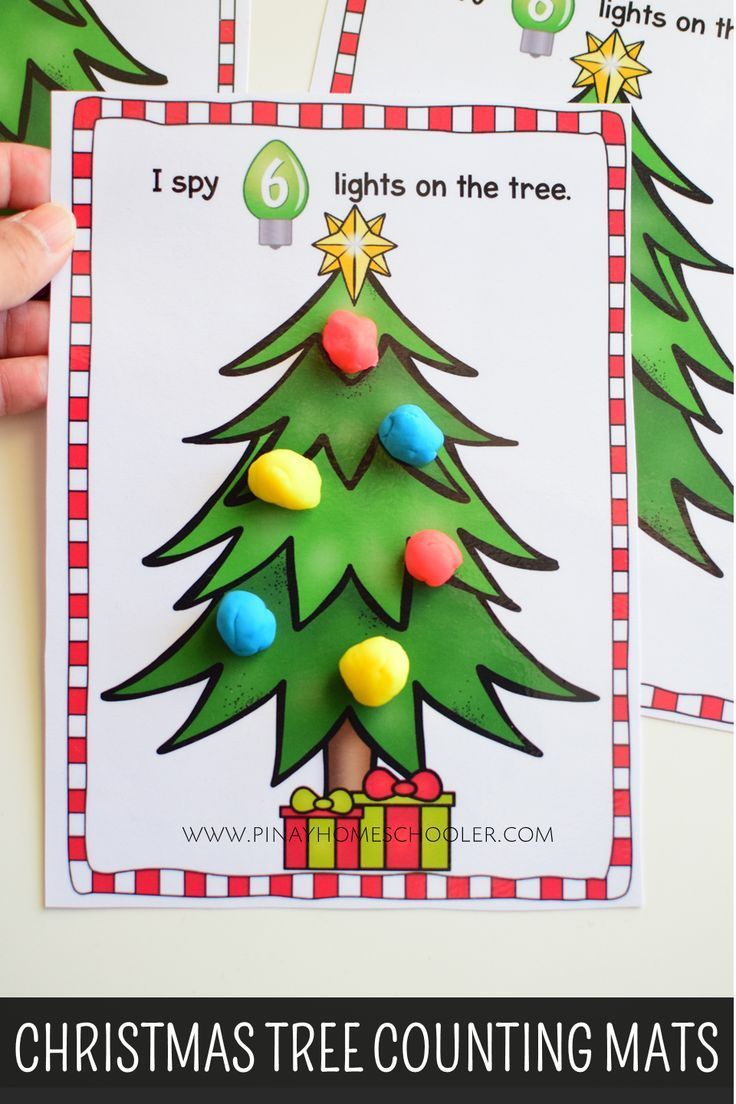 Use This Christmas-Themed Work Mats To Practice Counting