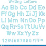 Vector English Tracing Alphabet. Writting Letters Font Dots