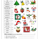 Vocabulary Matching Worksheet - Xmas | Christmas Worksheets