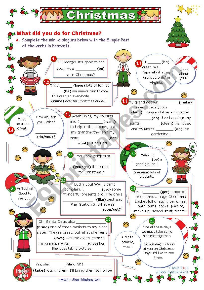 What Did You Do For Christmas? - Esl Worksheetmena22