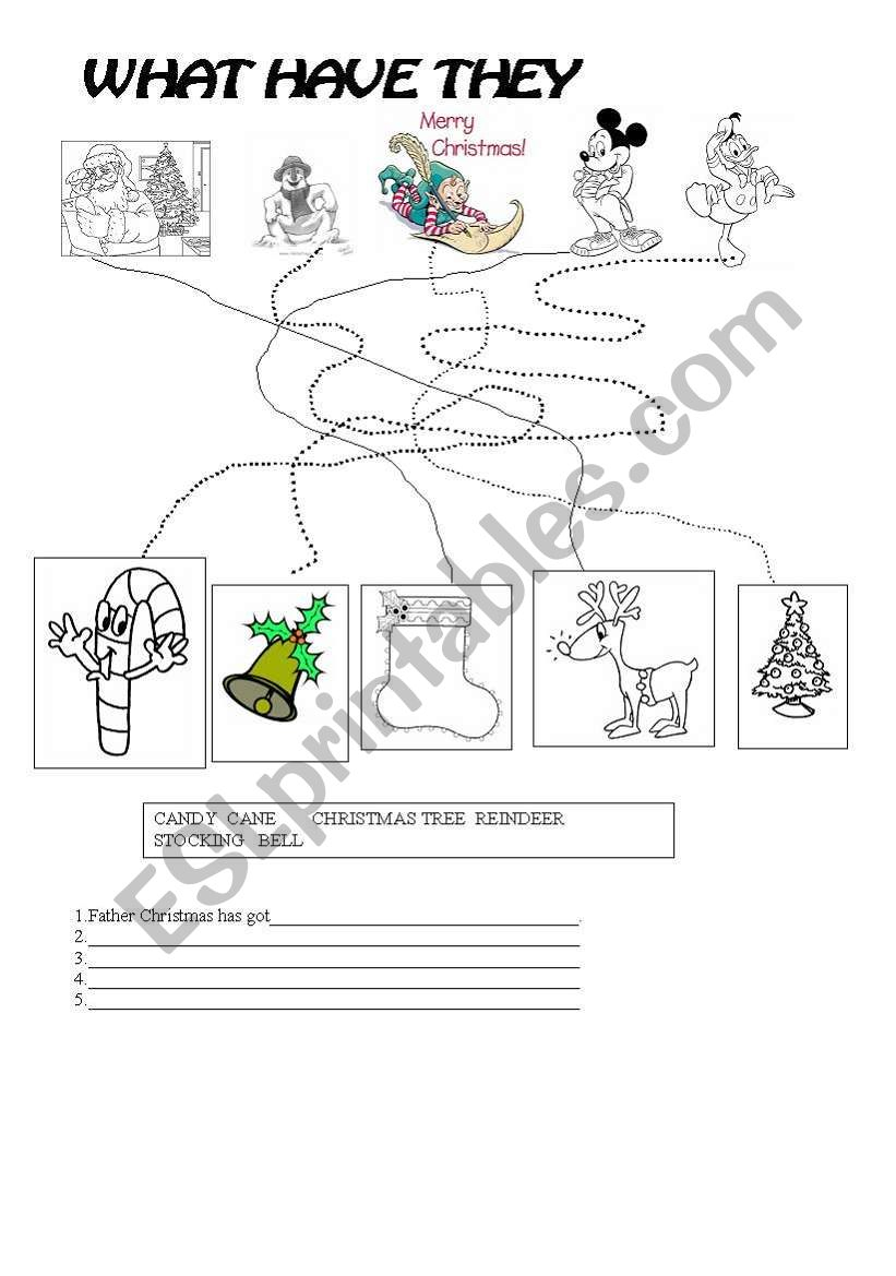 What Have They Got? (Christmas Worksheet) - Esl Worksheet