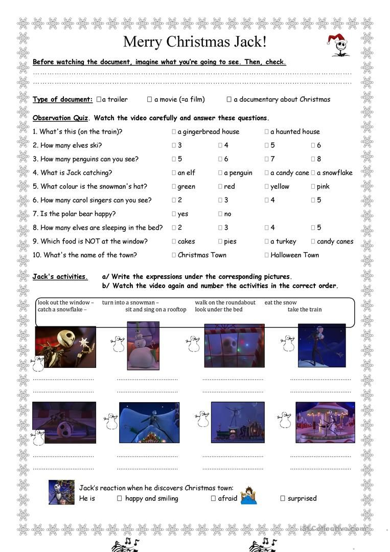 Nightmare Before Christmas Worksheet Free