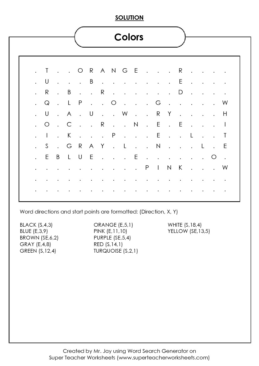 Word Search Puzzle Generator