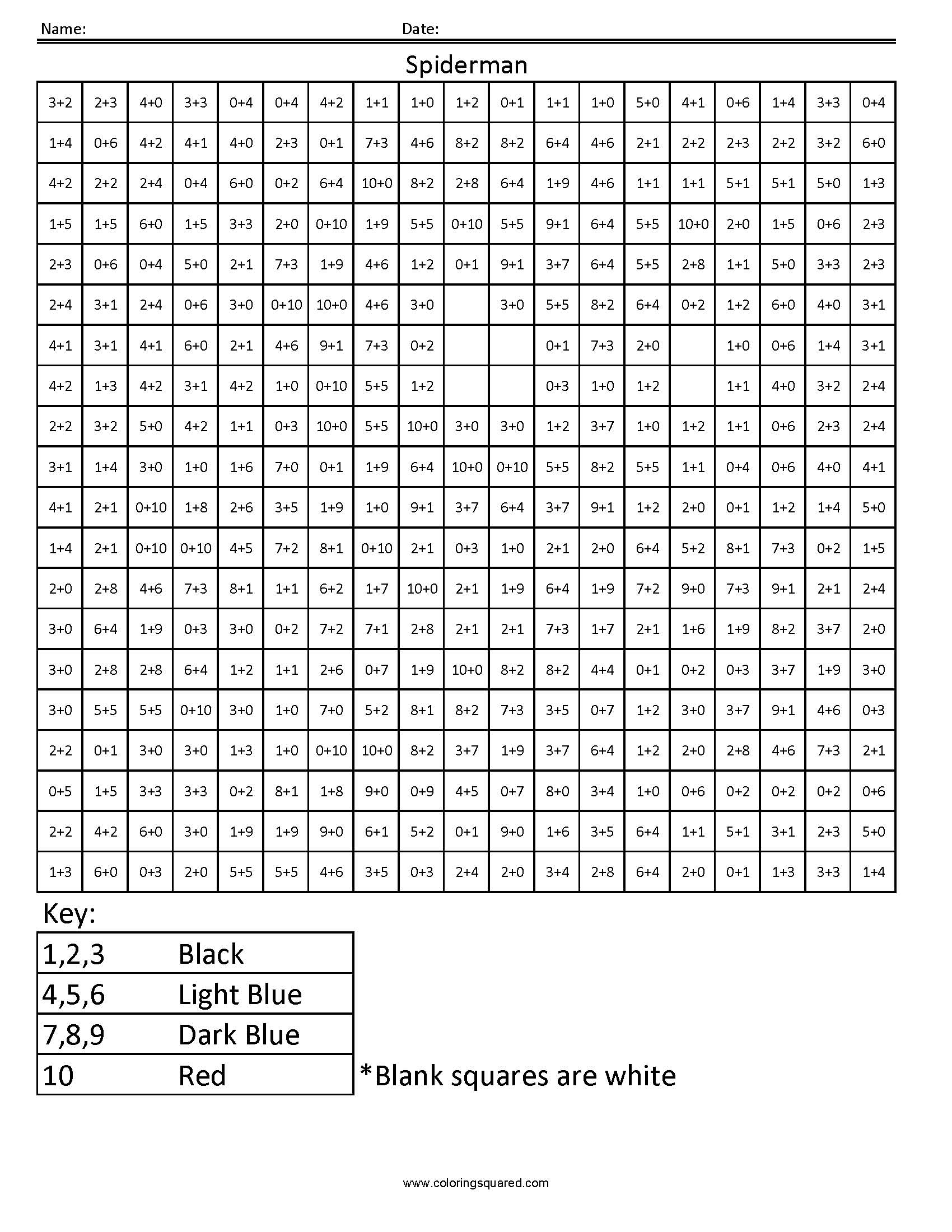 Worksheet ~ Addition Mystery Pictureorksheet No Prep