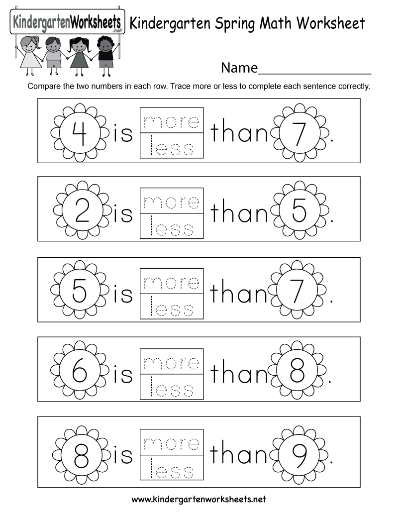 Worksheet ~ At Worksheets For Kindergarten Spring Mathksheet