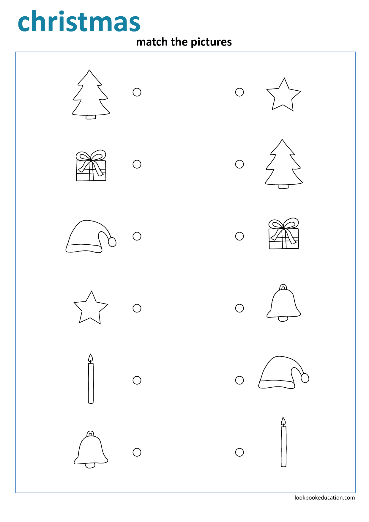 Worksheet Christmas Matching | Christmas Worksheets