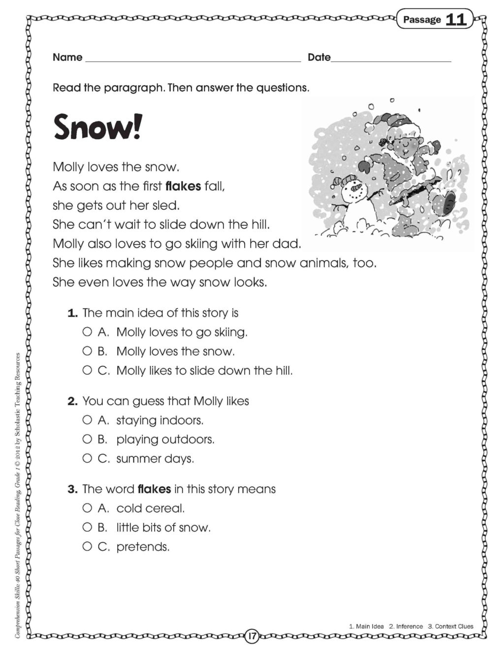 Worksheet ~ First Grade Reading Comprehension Worksheets