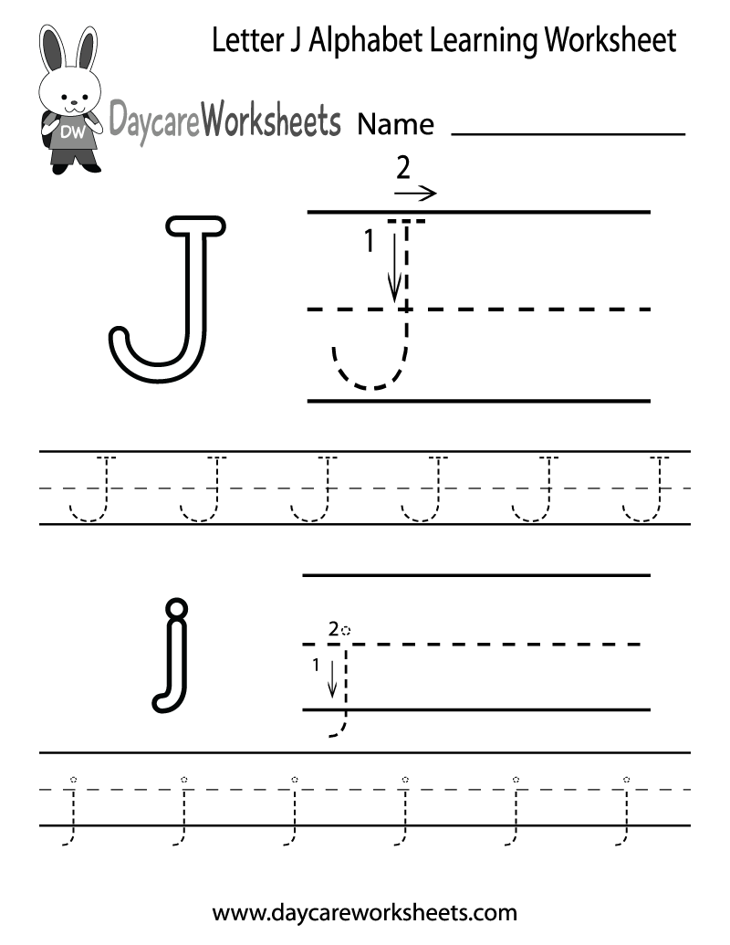 Worksheet ~ Letter J Alphabet Learning Worksheet Printable