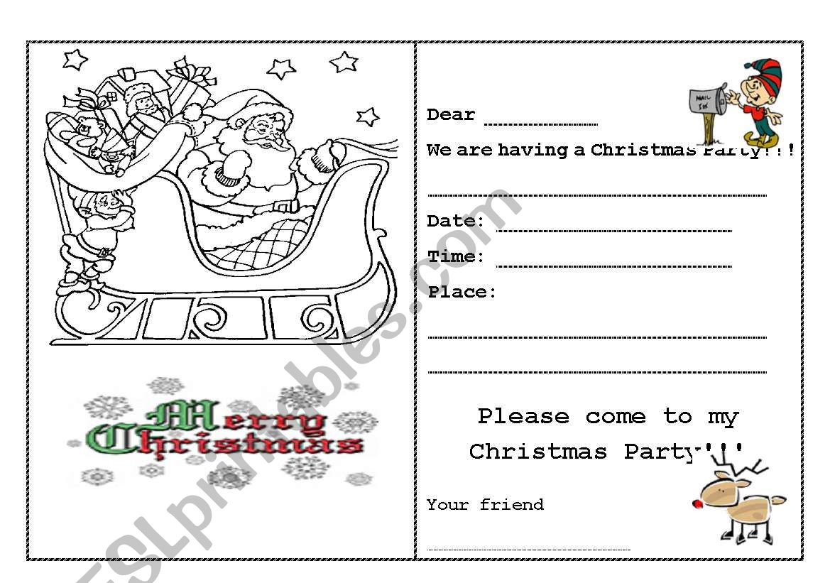 Writing - Christmas Card - Esl Worksheetepi_Nda