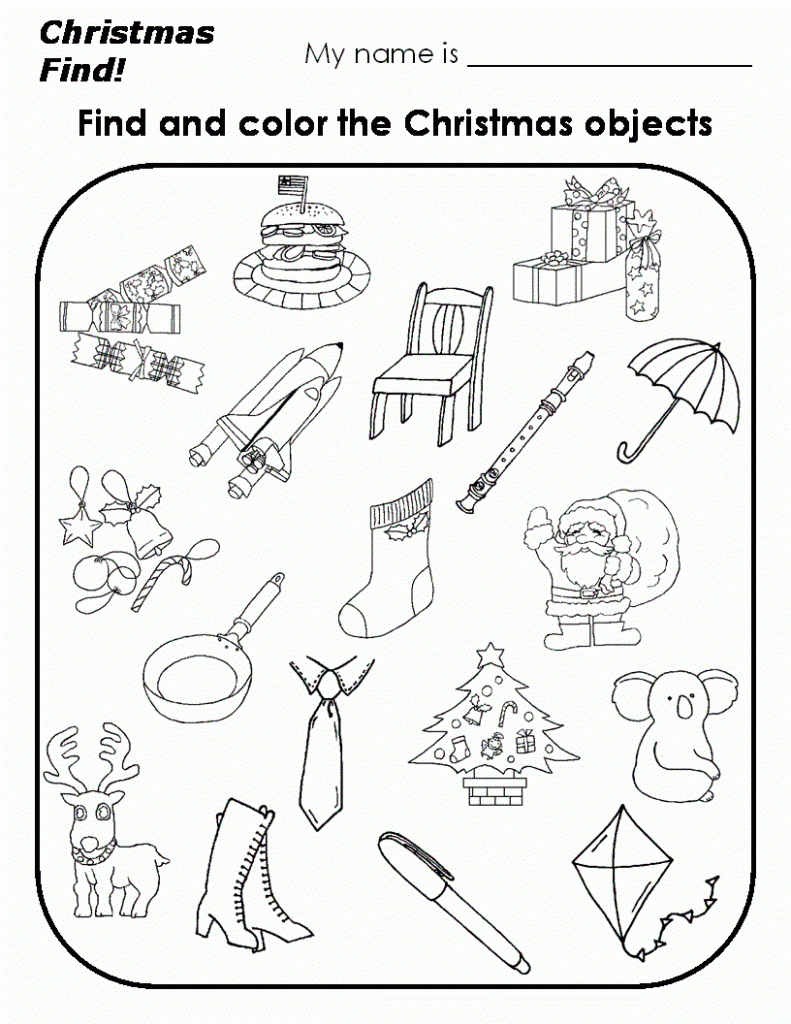 Xmasfind | Christmas Worksheets Kindergarten, Holiday