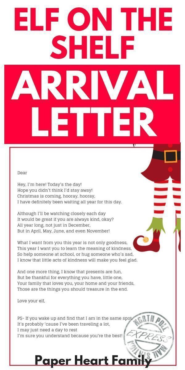 Arrival Ideas For Elf On The Shelf Welcome Letter 