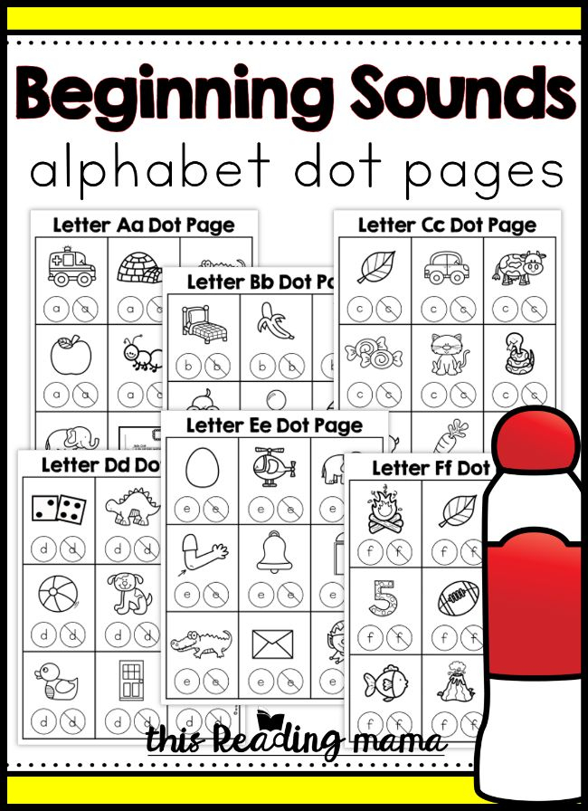 Beginning Sounds Alphabet Dot Pages Word Study 