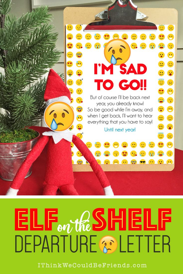 Elf On The Shelf Emoji Departure Letter Printable Mask 