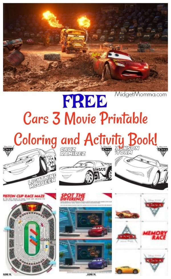 FREE Cars 3 Movie Printable Coloring Pages And Activity 