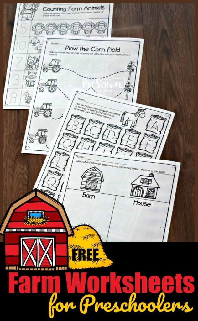 FREE Farm Worksheets For Preschoolers These Super Cute 