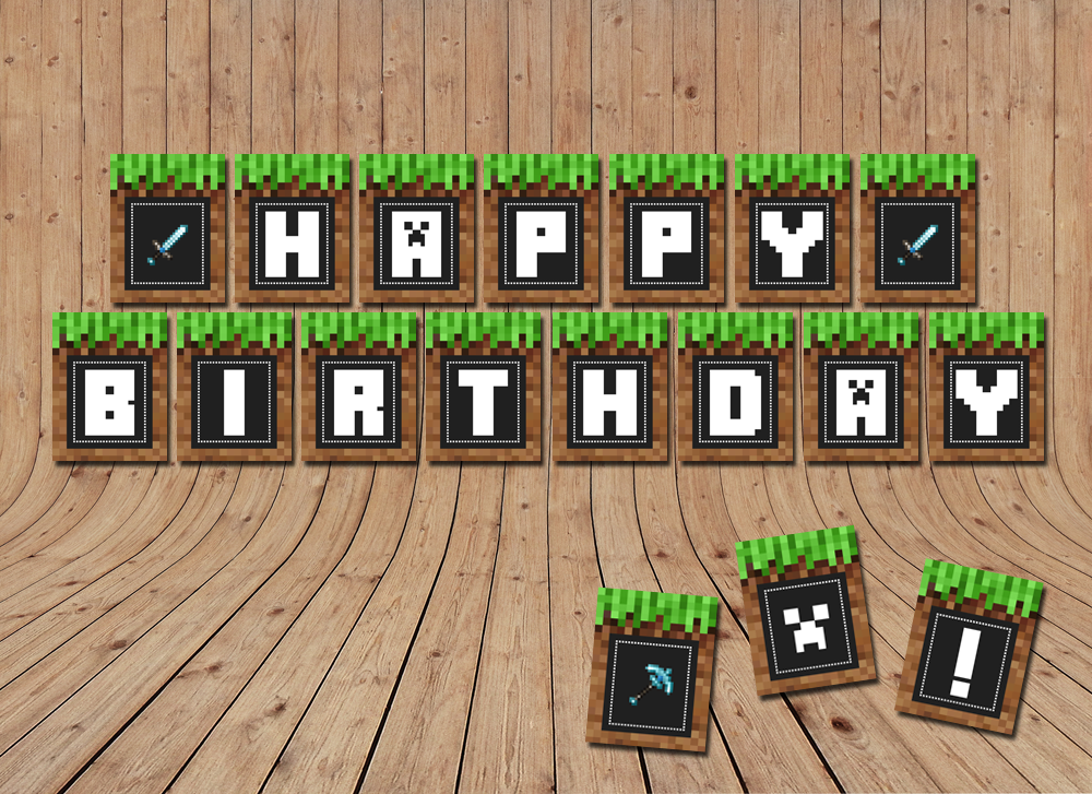 Free Minecraft Party Printables Pack Clip Art Party 