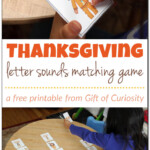 Free Thanksgiving Printable Letter Sounds Matching Game