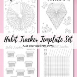 Habit Tracker Template Set Monthly 31 Day Routine Log