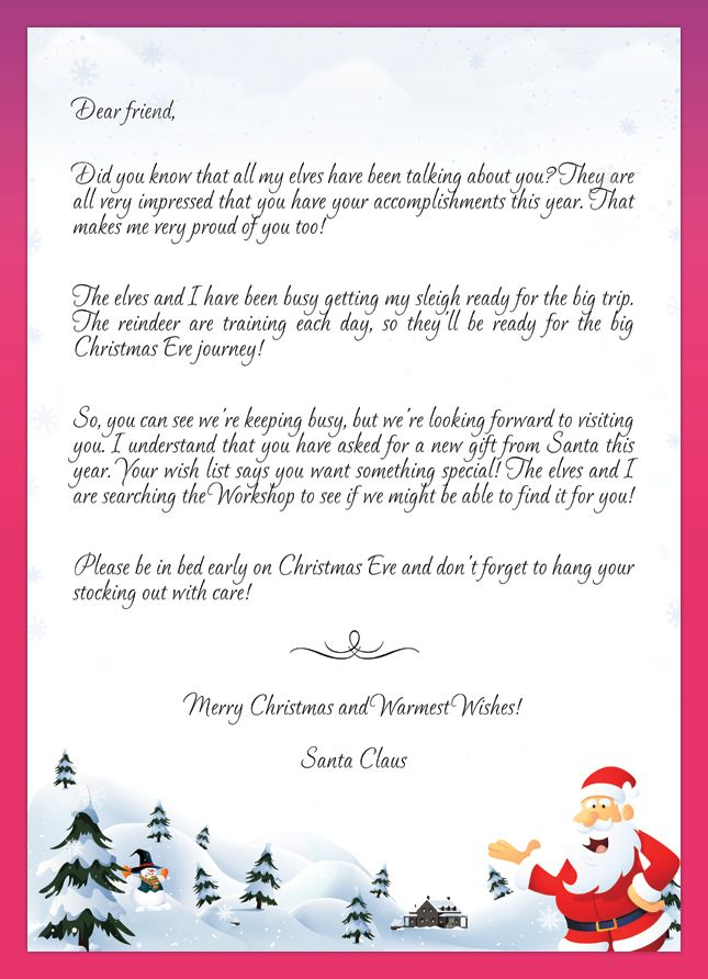 Kids Letters To Santa Enjoy Christmas With Santa Claus 