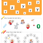 Letter Recognition Phonics Worksheet Y lowercase