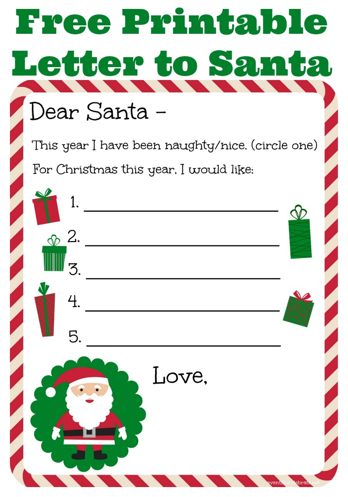 Letter To Santa Template Archives Events To CELEBRATE 